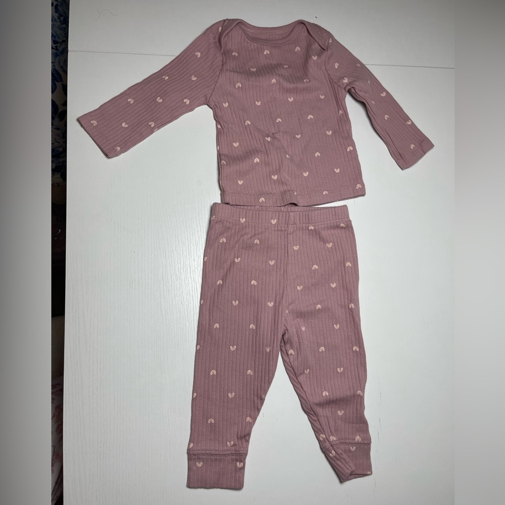 Cloud Island Mauve Heart Pajama Set